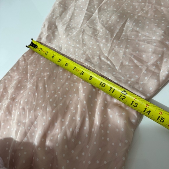 Lulu's Blush Pink whimsy romantic Polka Dot Cowl Slip Mini Dress small - Picture 7 of 9